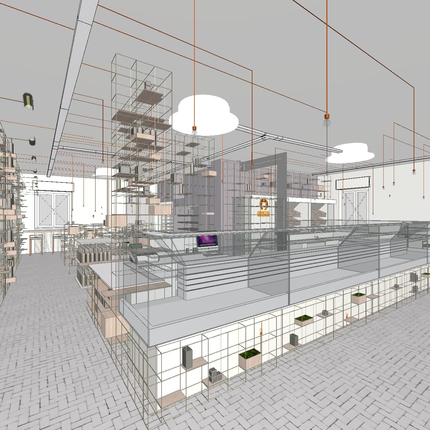 Gino 16 Archicad 3D view before AI rendering